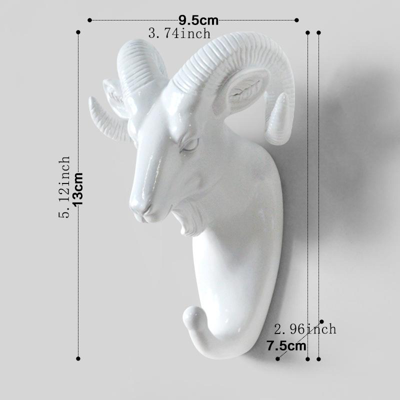 Head Animal Mounted Wall Hooks Rack Coat Caps Wall Hanger Horse Giraffe Elk Elephant Hooks Decorative Decor Bathroom Accessories