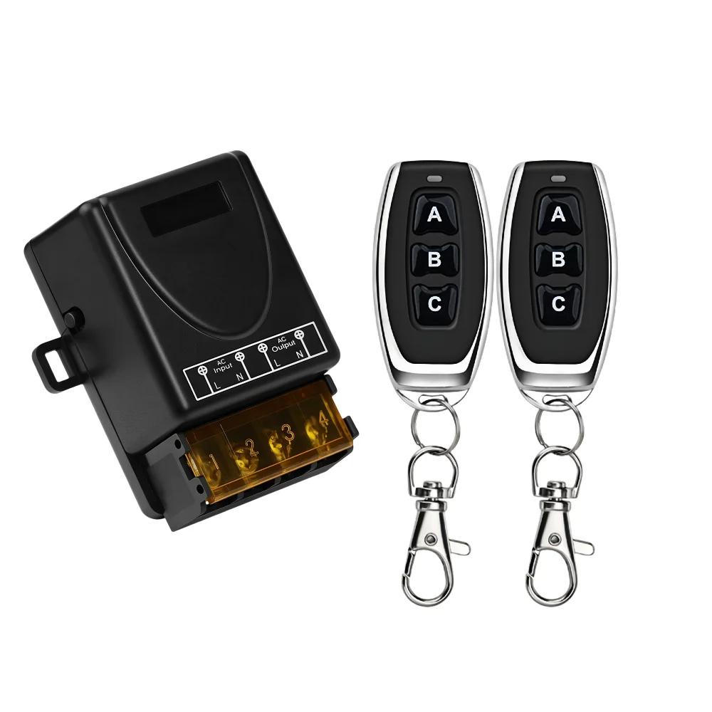 Радиоуправляемый переключатель 433 МГц, беспроводной RF-переключатель, приемник с реле AC 110V 220V 1-канальный 30A и 3-канальный передатчик для электромагнитного замка двери