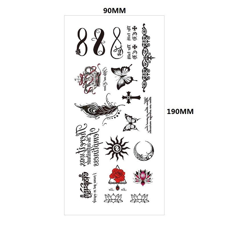 Английский Татуировка Наклейка Перо Красная Губа Тотем Рука Круг Набор Моделирование Водонепроницаемый Татуировка Наклейка