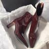 Мода Высокие каблуки зимние ботильоны женские туфли с острым носком женские зимние модные новые туфли для вечеринок туфли-лодочки сексуальное платье Mujer Zapatos