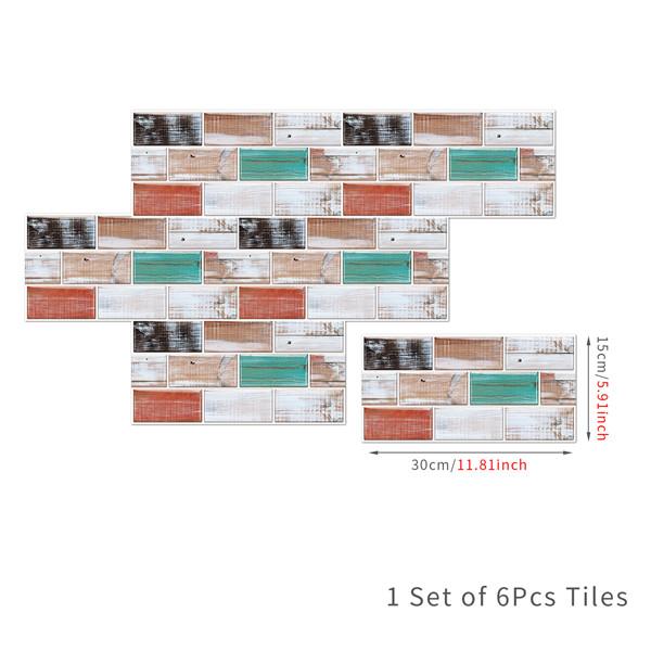 6 шт., маслостойкая наклейка для кирпичной плитки, наклейка на стену для кухни, самоклеющаяся водонепроницаемая наклейка для ванной, обои 15x30 см