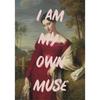Funny Vintage Altered Art Portrait Poster I Am My Own Muse Pink Quote Prints Madame de Pompadour Canvas Painting Home Decor