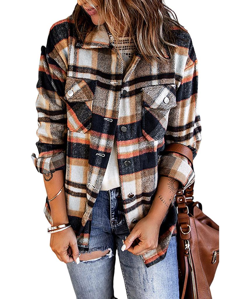 Azura Exchange Куртка с клетчатым принтом и карманами