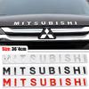 3D Mitsubishi Car Front Hood Emblem Badge Sticker For ASX Lancer 10 9a Pajero Outlander 2013 Sport L200 Expo Alphabet Styling