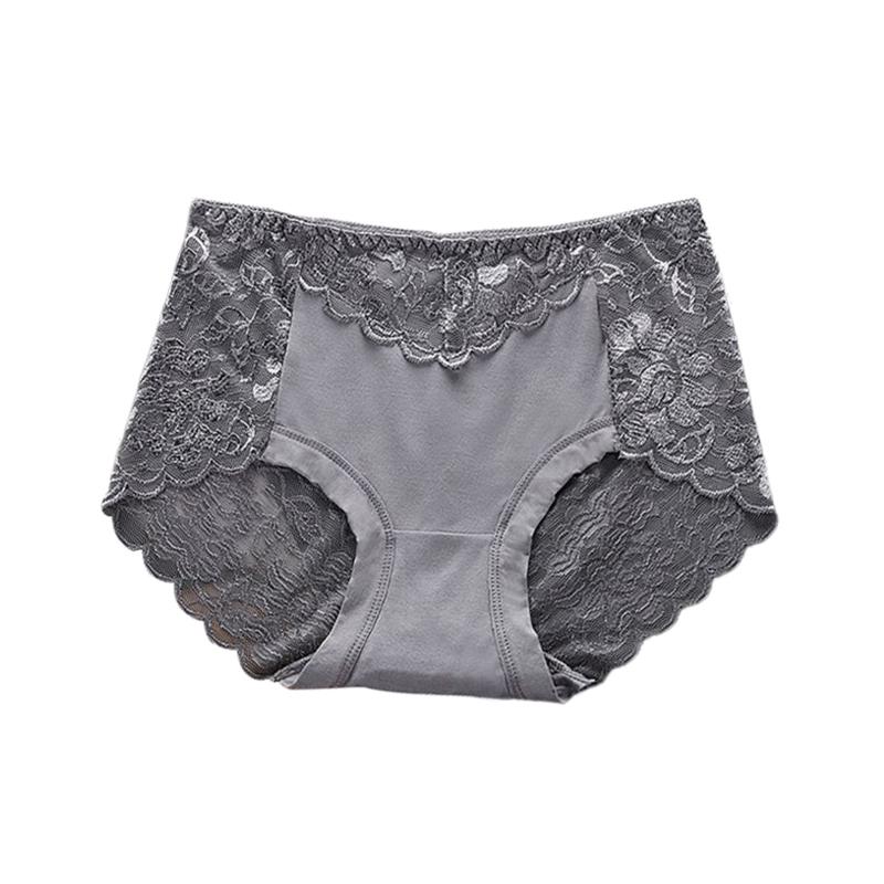 Ladies Mid-rise Plus Size Lace Panties Back Cutout Without Marks Belly Briefs