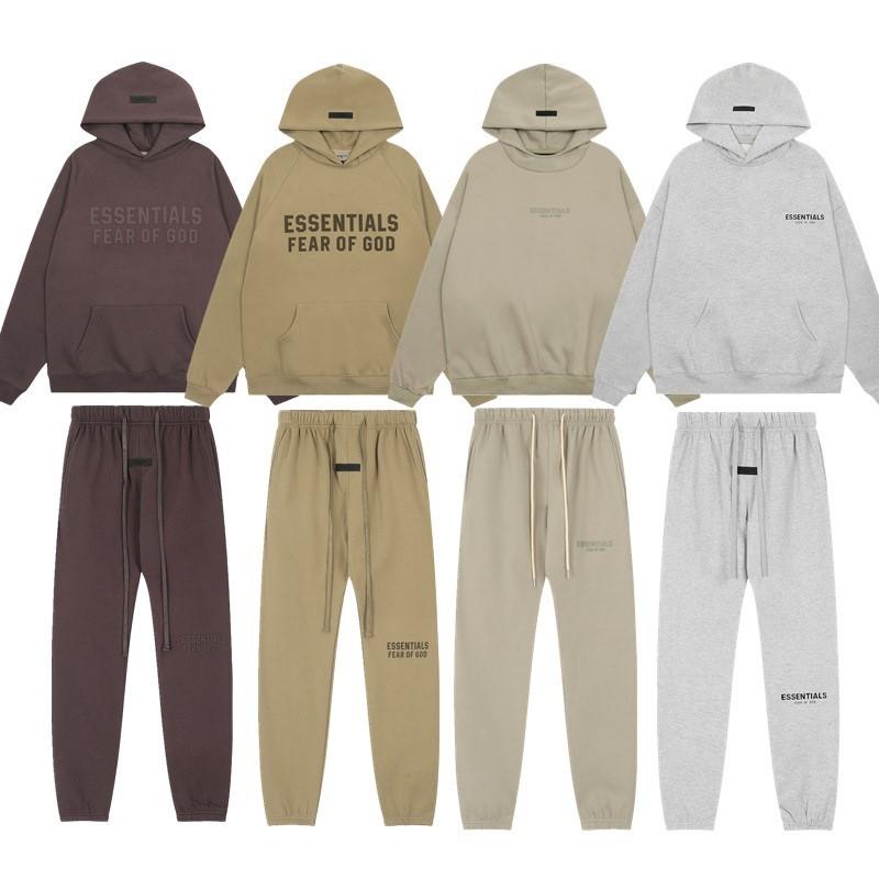 Mens Fleece-Lined Hooded Sweatshirt Jogger Set Cotton Blend Streetwear Outfit Winter Casual Wear