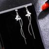 Butterfly Diamond Long Fringed Earrings Korean Version Simple Face Thin Temperament Earrings Ins Style Earrings