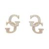 Новые серьги с буквами Высококачественные серьги Двойные серьги с жемчугом G и отверстия для ушей