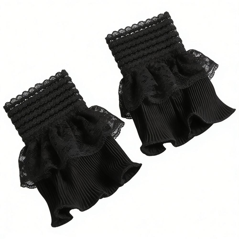 Ruffle False Wrist Cuffs Embroidery Details Lace Fake Cuffs Detachable Sleeves Bridal Gowns