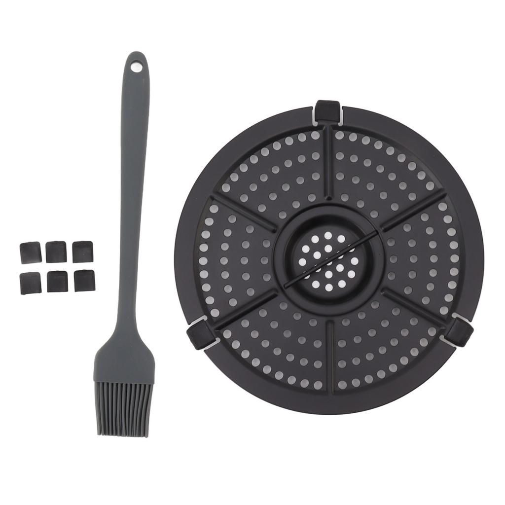 16cm Fryer Replacement Grill Pan Stainless Steel Fryer Grill Pan with Oil Brush for Kitchen