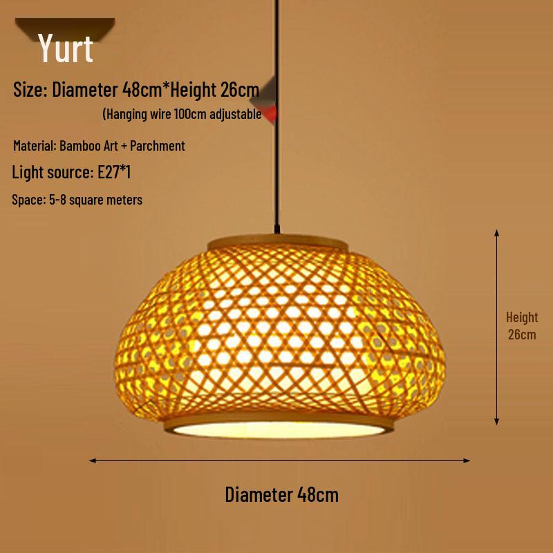 Retro Zen Bamboo Weaving Pendant Lamp for Restaurants & Teahouses