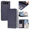 Happy Heart Pattern Magnetic Closure Vegan Leather Phone Case With Wrist Strap For ZTE Blade A56 4G