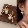 Серьги-кольца Luton Silver Pearl Drop с лентой