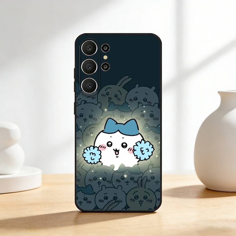 Милый Чехол для Телефона C-C-Чиикавас Для Samsung S26,S25,24,23,22,30,21,10,9,Ultra,Plus,Lite,FE Мягкий Черный Чехол