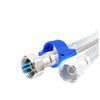 Universal Stainless Steel Braided Hose for Hot/Cold Water - 304 Flexible 4-Point Connector for Bathroom, Toilet, or Water Heater.