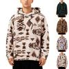 Men's Hoodies Ethnic Style Contrast Binding  Pocket Loose Pullover Fuzzy Hoodie