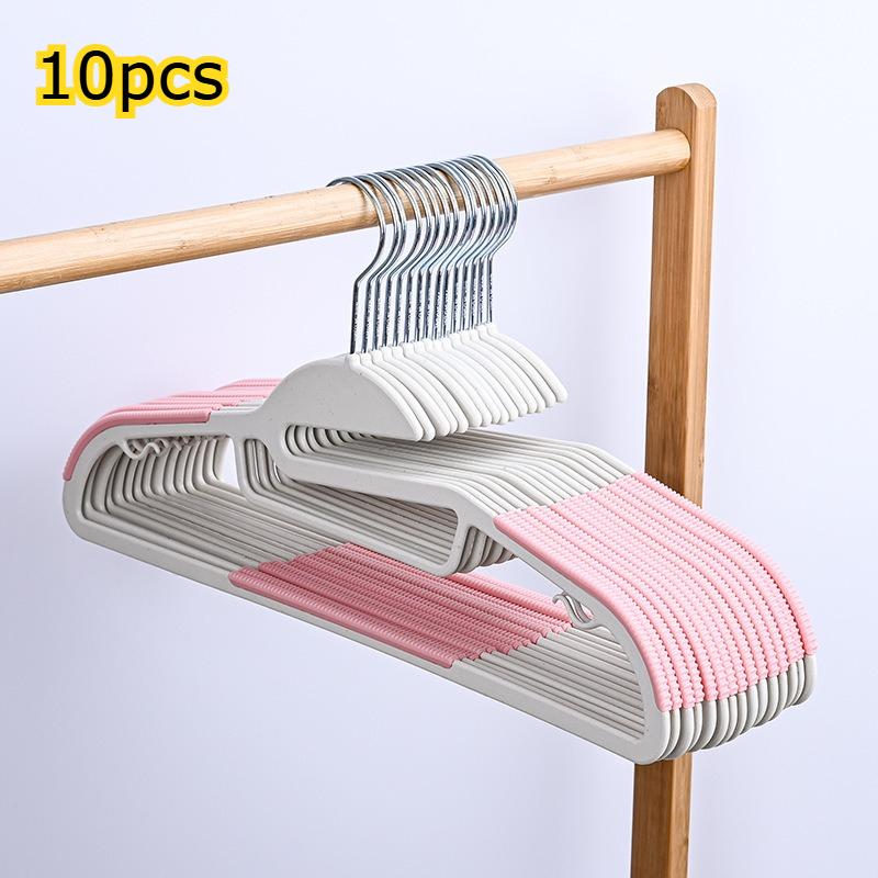 10pcs 360 ° swivel hook plastic hangers, U-shaped opening, non-slip, space saving, 0,5 cm thick, 41,5 cm long clothes hanger