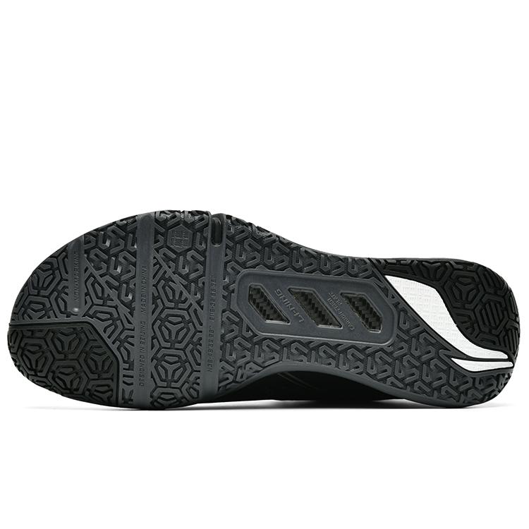 Li Ning Saga 2 Ма Резина Скользкая Устойчивая к истиранию Средняя высота Бадминтонные кроссовки Мужские Черные AYAT001-2