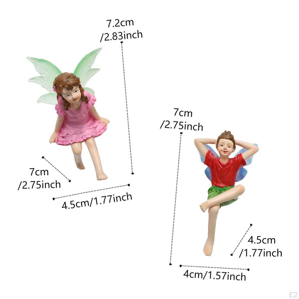 2 шт. Мини-статуэтки для сада фей, крошечные скульптуры из смолы, миниатюрные фигурки для цветов
