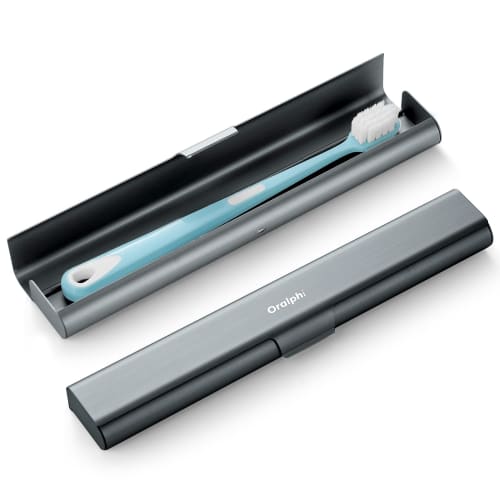 Oralphi Aluminum Toothbrush Travel Case, Portable Travel Toothbrush Holder, Durable Manual Toothbrush Box Container for Travel, Bathroom, Camping, and