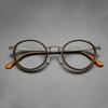 Round Optical Glasses Frame Men Anti Blue Light Clear Lens Eyeglasses Vintage Casual Metal Frame Myopia Spectacle Frame
