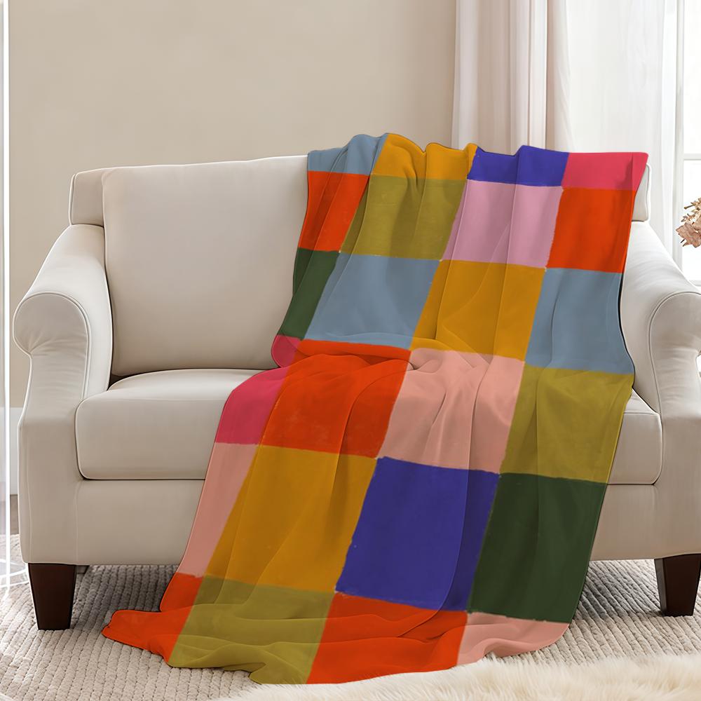Blanket Throw Super Colorful Cosy Plush Living Room Plaid Sofa Couch Childish Birthday Gifts