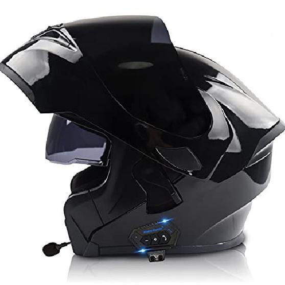 Electric vehicle helmet for men and women with Bluetooth, dual visors, winter helmet, motorcycle racing helmet, all-season full-face safety helmet