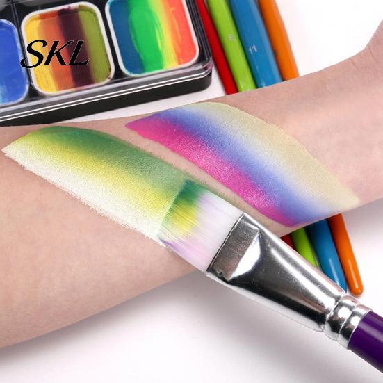 Face Painting Brushes 5Pcs/Set Paint Brush for Body Painting, Nylon Bristle with Non-slip Handle, Professional Oil Gouache Acrylic Watercolor Detailed
