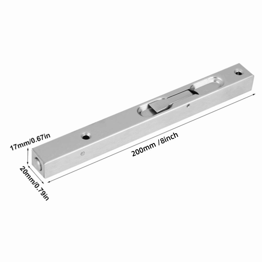304 Stainless Steel Flush Bolt Lock Solid Door Security Bolt Premium Concealed Slide Lock Bathroom