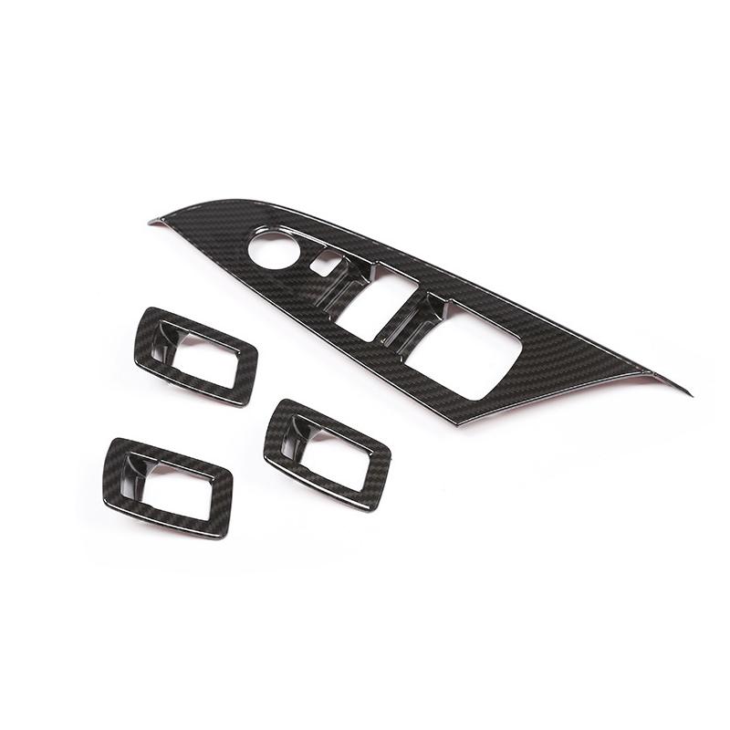 Carbon Fiber Texture Car Window Lift Panel Switch Button Frame Cover Trim For BMW X3 F25 X4 F26 2013 2014 2015 2016
