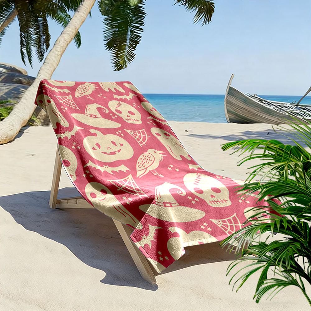 Whimsical spooky charm Print beach towel, quick drying, suitable for travel, outdoor sports, jogging, the beach and swimming, gift