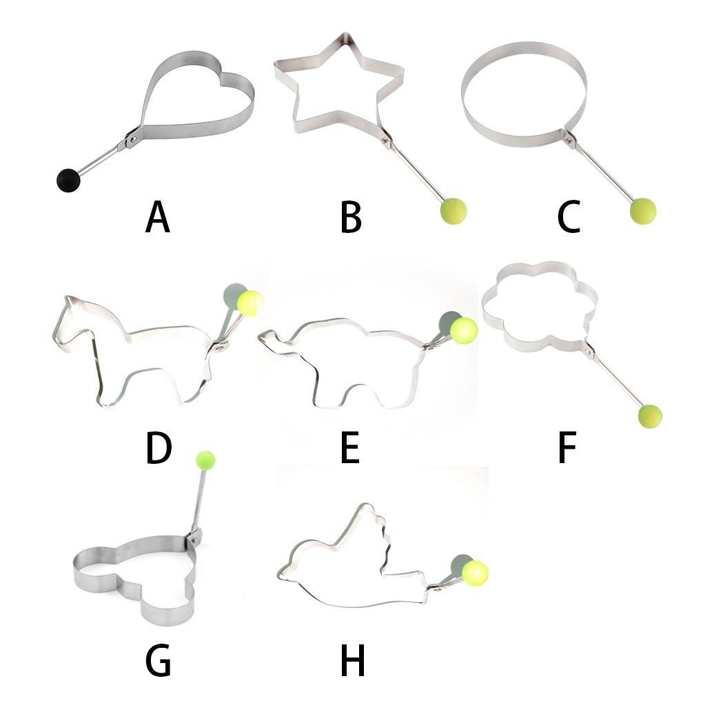 Fried Egg Mold Stainless Steel Kitchen Cooking DIY Anti-scalding Pancake Shaping Mould Frying Cook Pattern Random