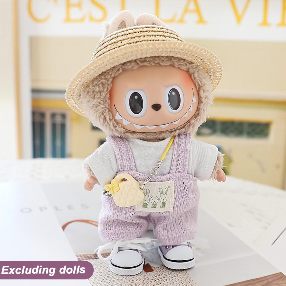 For 17cm Labubu Doll Clothes Fashion Dress Overalls Doll Clothes Color Match Hoodies Dolls Accessories Cute Decoration Little Clothes