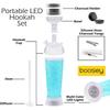 Портативный набор для кальяна с LED-подсветкой и аксессуарами Акриловая трубка для кальяна Легко переносить для дома, автомобиля и вечеринок