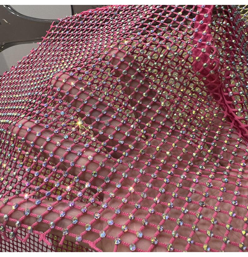 Блестящий сетчатый ромбовидный солнцезащитный топ с длинными рукавами для вечеринки