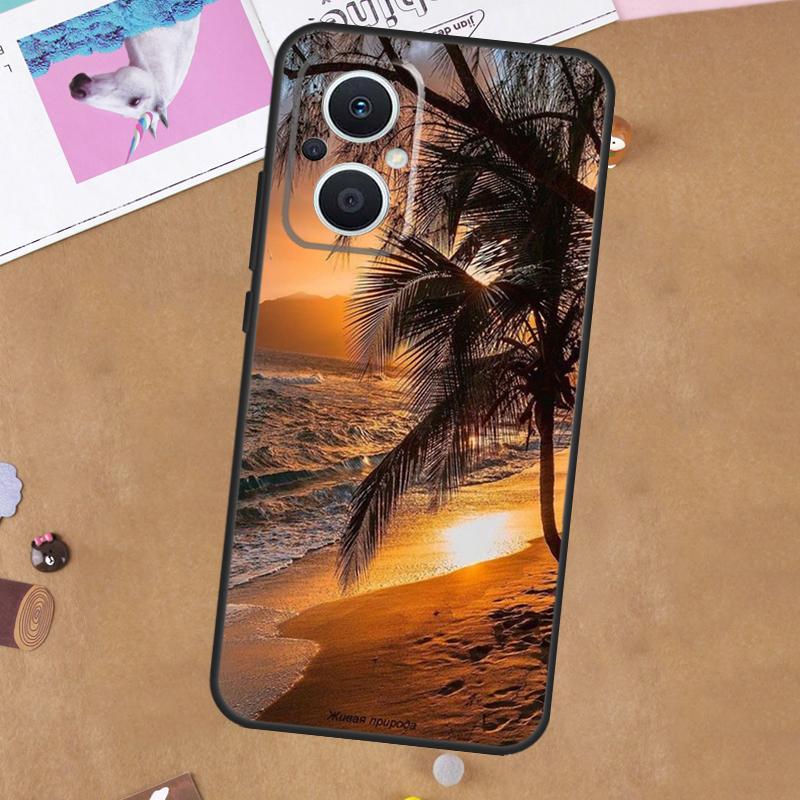 Summer Beach Sunset On Sea Case For OPPO Reno 14 13 12 11 10 Pro 14F 13F 12F 11F 8T 8 Lite OPPO Find X8 X6 X5 Pro Cover