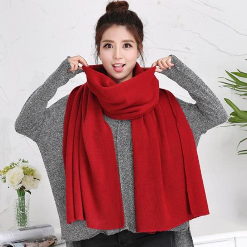 1PC Solid Women Men Scarf Knitted Unisex Thick Warm Winter Long EMA