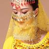 Indian Dance Sequins Women Performance Accessories Rhinestone Face Veils Mesh Belly Dance Costumes