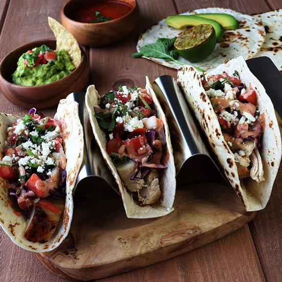 Taco Holder Smooth Surface Convenient Stainless Steel Mexican Food Display Stand Home Supplies