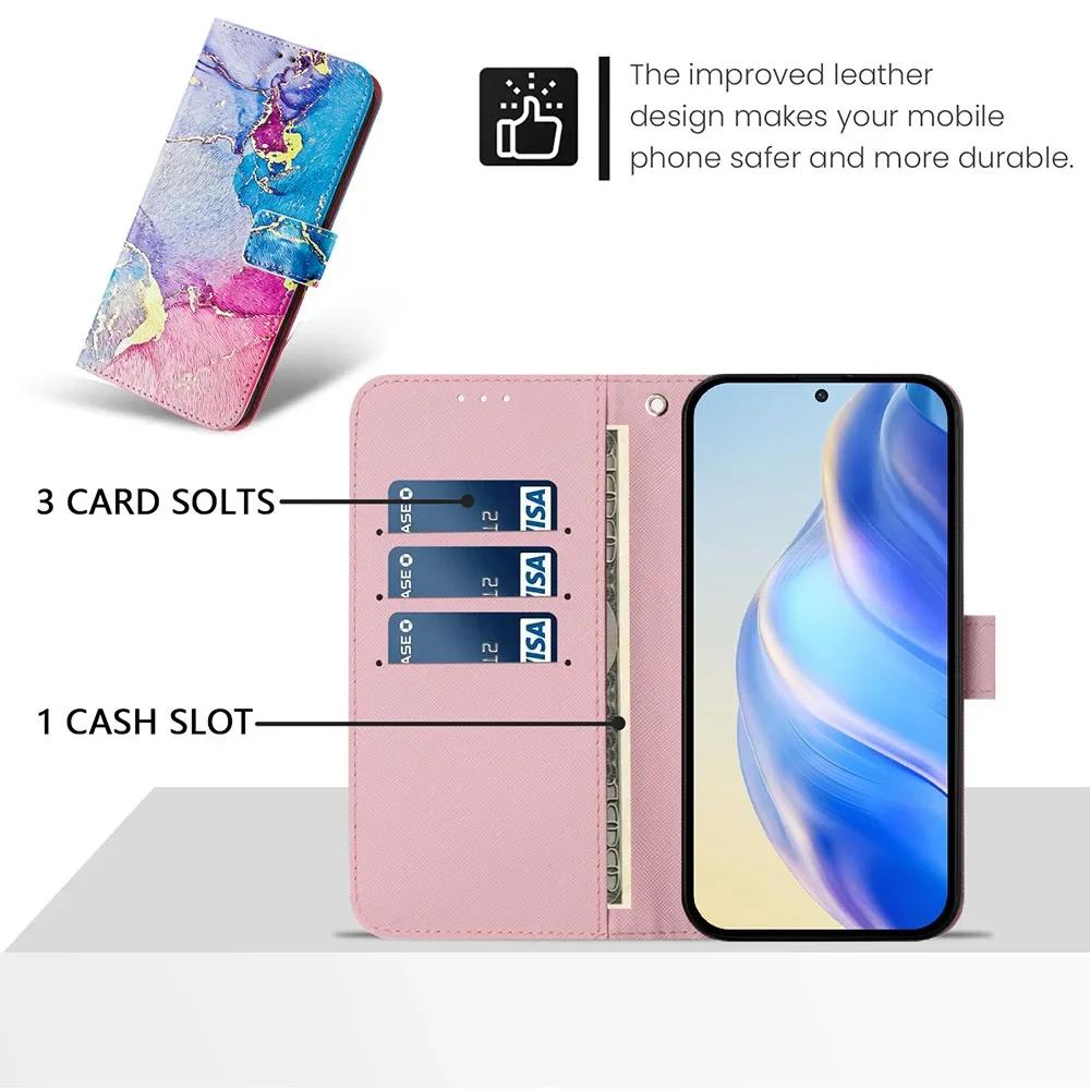 Leather Case For Moto Edge 50 Ultra Pro Edge40 Neo Edge30 Fuison Edge 5G 2024 Flip Wallet Card Slot Holder Cartoon Painted Cover