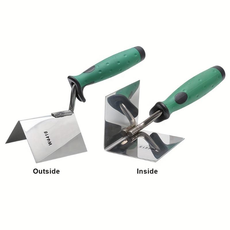 Stainless Steel Inner Corner Trowel Diatom Mud Construction Auxiliary Tools Comfortable Grip Easy To Use Putty Scraper