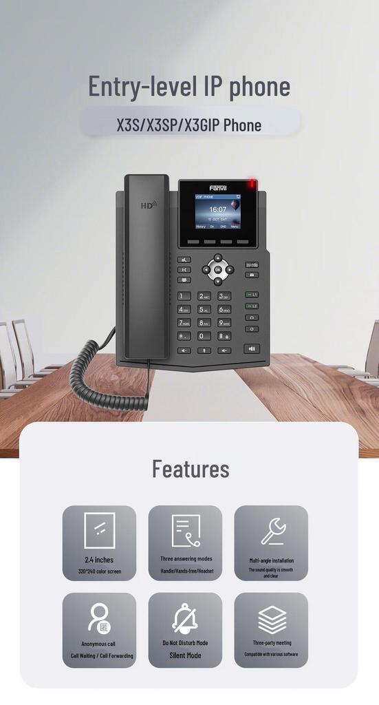 SIP VoIP IP-телефон Fanvil X3S для офисов