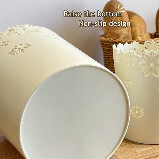 Туалетный столик Цветочная корзина для мусора Ажурные цветочные узоры Мусорное ведро Маленькое настольное мусорное ведро для ванной комнаты офиса спальни домашнего декора