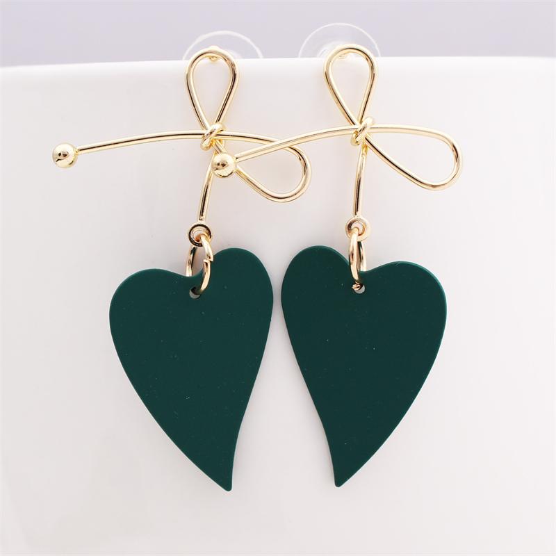 Heart Dangle Earrings for Women Colorful Enamel Crystal Love Heart Sweet Korean Female Drop Earrings aretes de