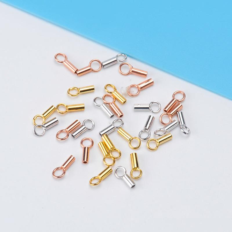 Зажимы для цепочек из стерлингового серебра 925 пробы диаметром 1 мм для кожаного браслета, ювелирных изделий, ожерелий, аксессуаров для самостоятельного изготовления