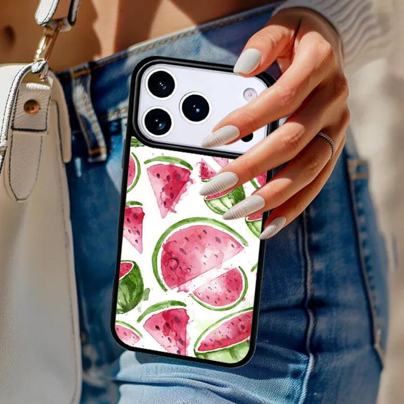 Летний Фруктовый Арбуз Мягкий Чехол Для Телефона Для iPhone 17 Air 14 15 13 12 Max Чехол Для Apple 16e 11 Pro Max Plus Coque