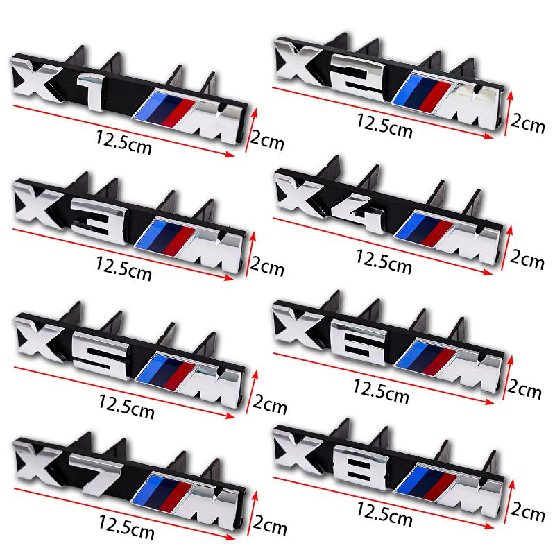 zmdpw1 Car Front Grille Badge Logo Sticker M Series Number Sticker ABS Logo Suitable for BMW X2M X3M4 X5M X6M 7 F48 G01 E84 F10 F30 G11