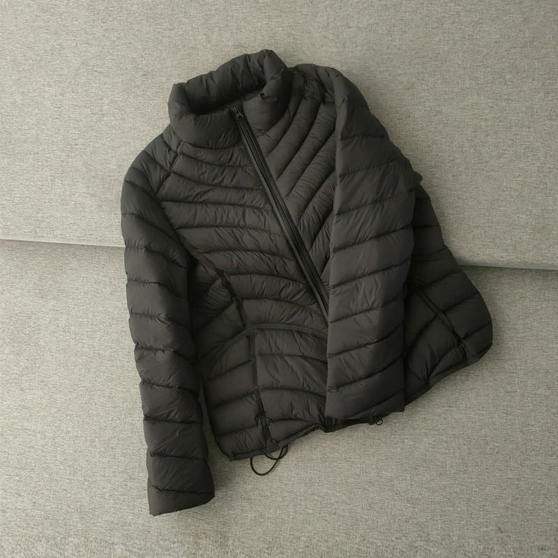 Womens Short Puffer Jacket Lightweight Slim Fit Hoodless Down Coat 90% Duck Winter Warm Outerwear