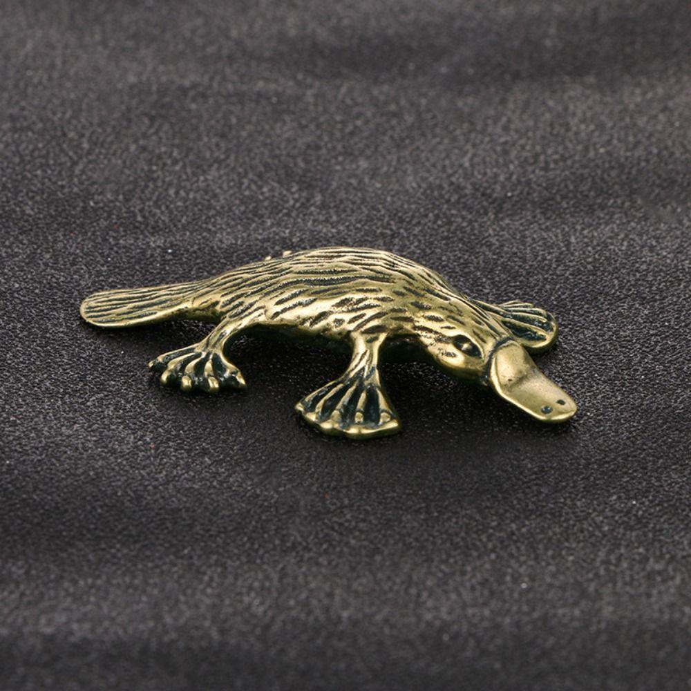 Living Room Unique Design Tea Pet Animal Statue Miniatures Figurines Metal Crafts Platypus Ornament