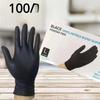 100PCS Black Nitrile Gloves Thickened Durable Household Cleaning Gloves Dishwashing Glove For Garden Hair Dyeing Tattoos